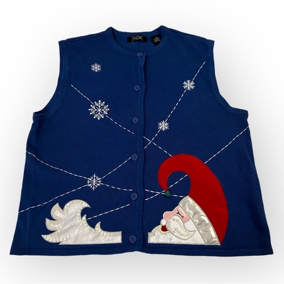 Vibrant Blue Christmas Vest - Picture 9 of 9